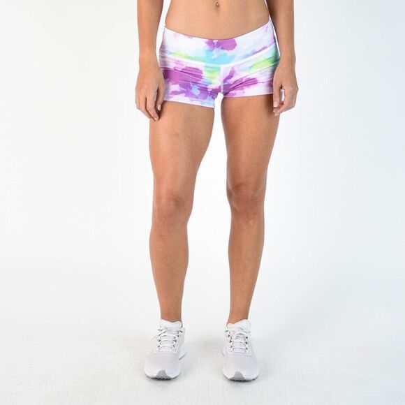 FLEO Vibrant Heat Shorts (Original) NWT size small white purple - Picture 6 of 9